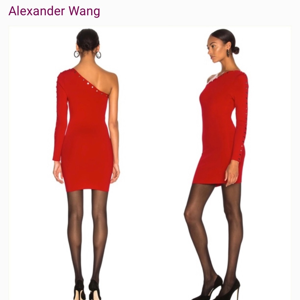 ALEXANDER WANG Asymmetrical long sleeve dress
